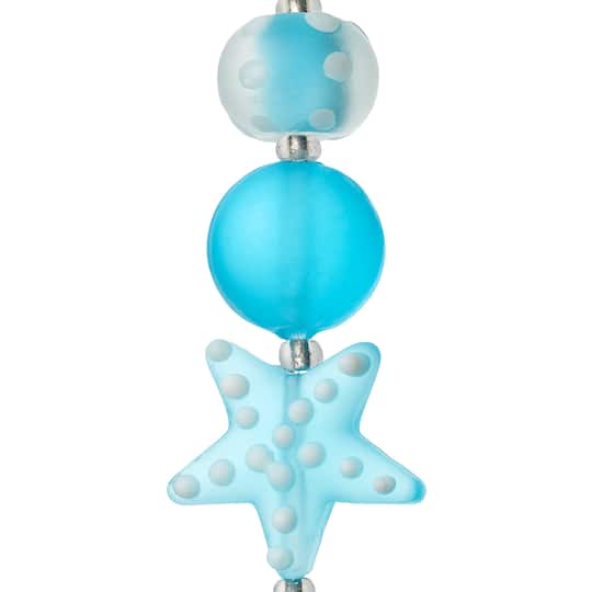 Aqua Glass Starfish Mix Beads by Bead Landing™